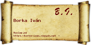 Borka Iván névjegykártya