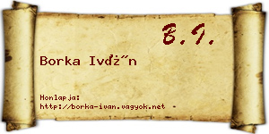 Borka Iván névjegykártya